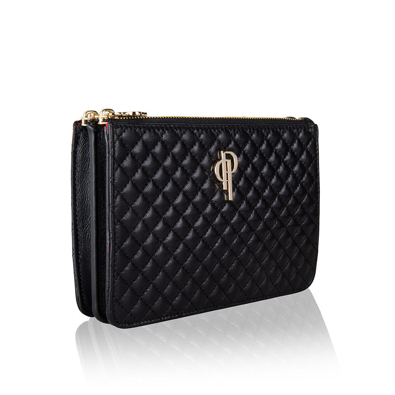 Side image Quilted multifunctional fannypack and crossbody genuine lambskin leather bag 
