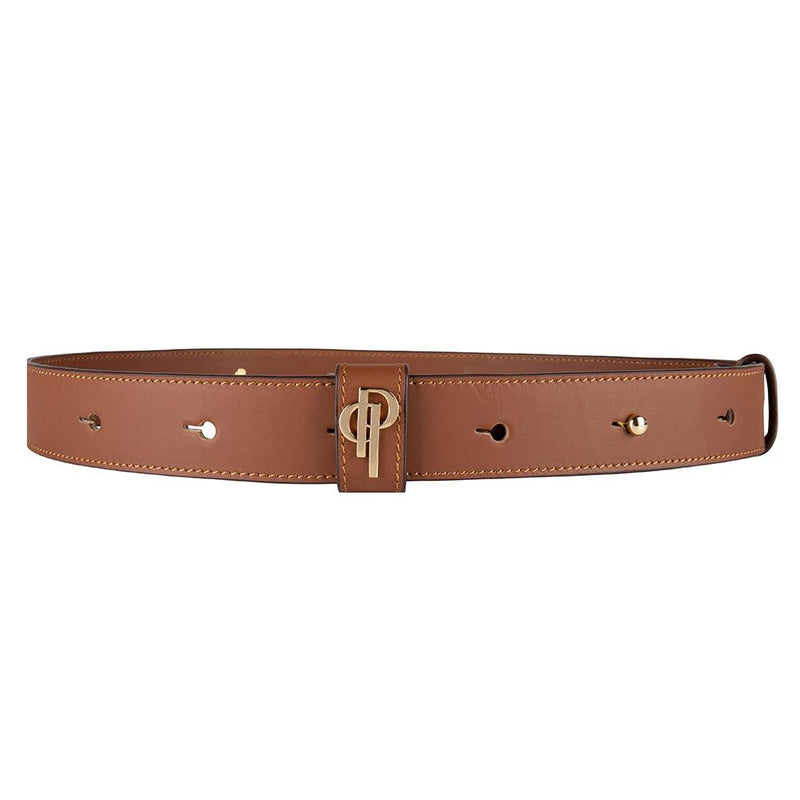 Cognac belt pouchi with monogram logo