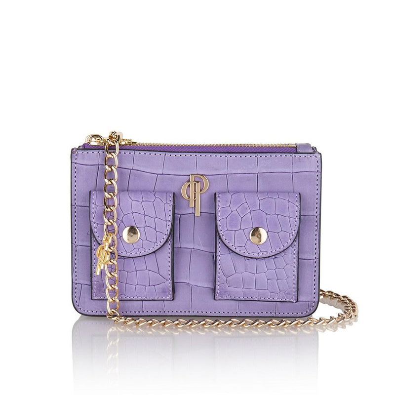 Lilac POUCHI multifunctional fannypack and crossbody bag with chain