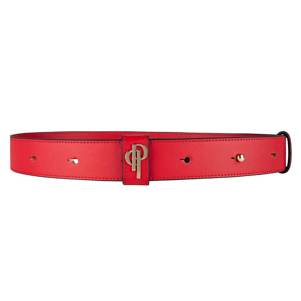 Red belt pouchi with monogram logo