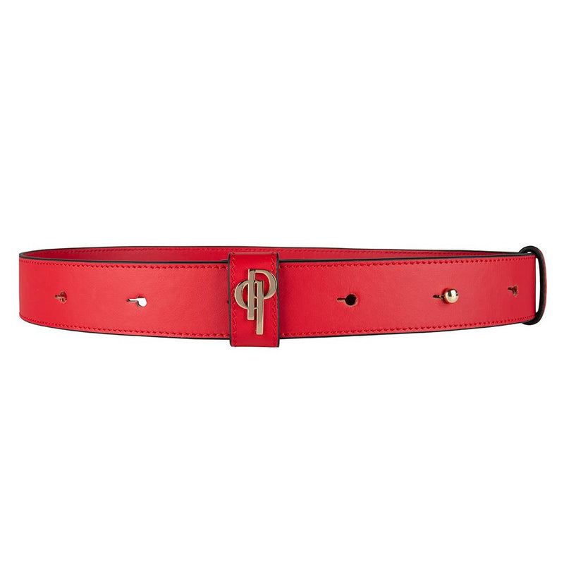 monogram red belt